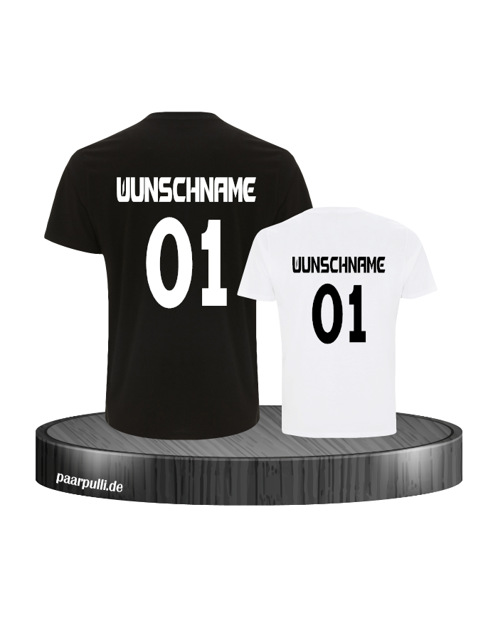 Vater Tochter Set  mit Wunschnamen und Zahl