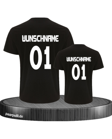 Vater Tochter Set  mit Wunschnamen und Zahl Vater Tochter Set  mit Wunschnamen und Zahl