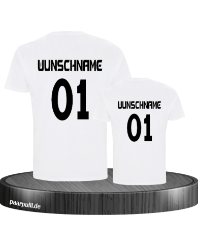 Vater Tochter Set  mit Wunschnamen und Zahl Vater Tochter Set  mit Wunschnamen und Zahl
