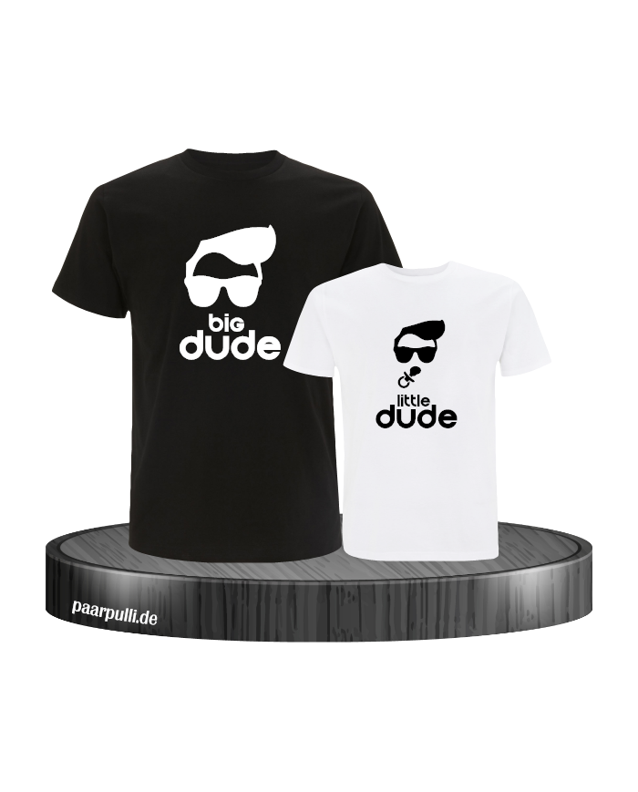 Big Dude little dude familienlook Shirts in schwarz