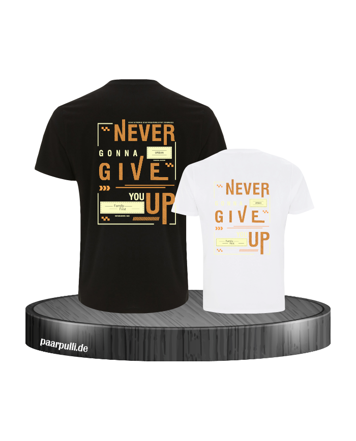 Never gonna give you up T-Shirts für Vater und Sohn