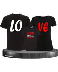 Love You Familienlook T-Shirts Schwarz