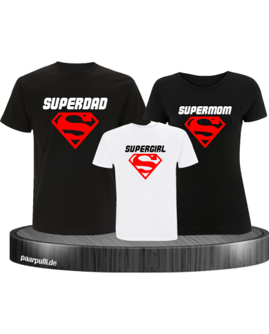 Superfamilie als Partnerlook schwarz Weiß Superfamilie als Partnerlook schwarz Weiß