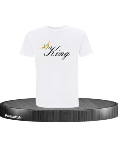 King mit Krone T-Shirt Farbe Weiß