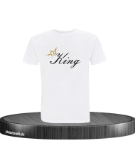 King mit Krone T-Shirt Farbe Weiß