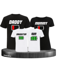 Familienlook Set mit Akku Design in schwarz