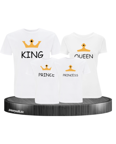 Royal Familien -Set mit King Queen Prince und princess T-Shirt Weiß Royal Familien -Set mit King Queen Prince und princess T-Shirt Weiß