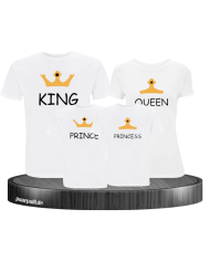 Royal Familien -Set mit King Queen Prince und princess T-Shirt Weiß