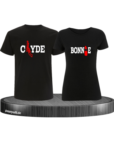 Shirts bedruckt mit Bonnie&Clyde Schwarz Shirts bedruckt mit Bonnie&Clyde Schwarz