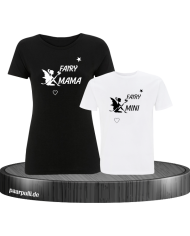 Mutter und Tochter Shirt Set Schwarz-Weiß