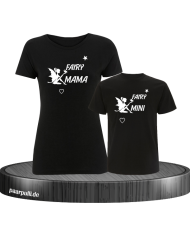 Mutter und Tochter Shirt Set Schwarz