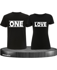 Partner t shirts bedruckt mit one und love