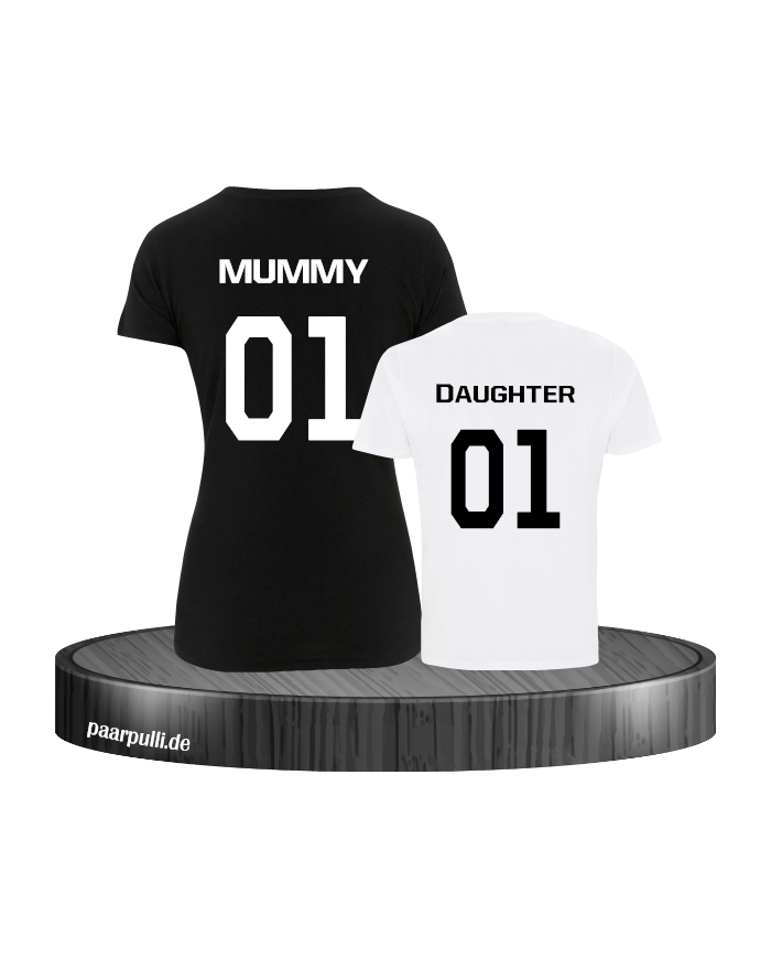 Mutter &Tochter Shirt-Set Farbe Schwarz Weiß