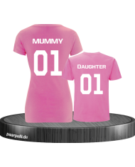 Mutter &Tochter Shirt-Set Farbe Rosa