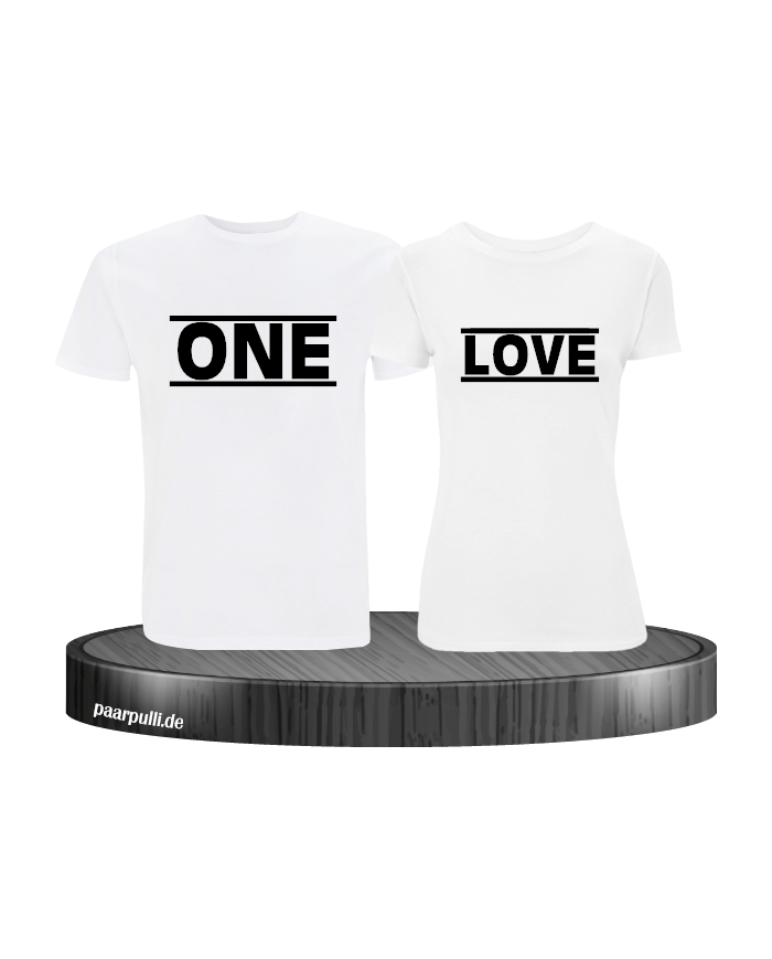 Partner t shirts bedruckt mit one und love