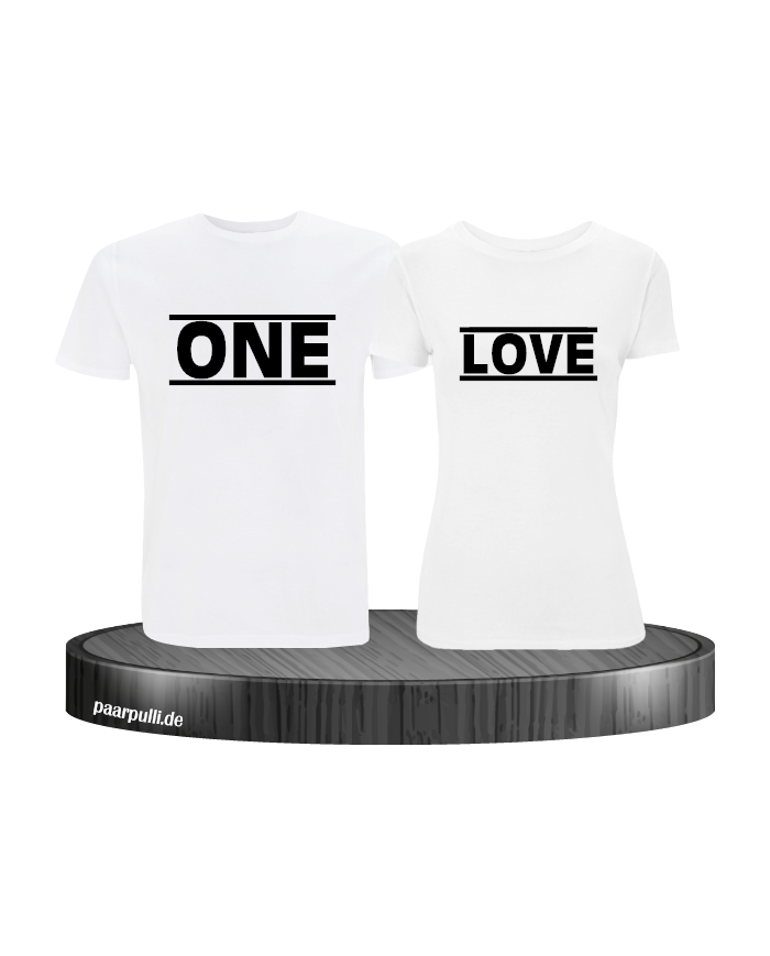 Partner t shirts bedruckt mit one und love Partner t shirts bedruckt mit one und love