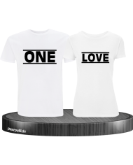 Partner t shirts bedruckt mit one und love