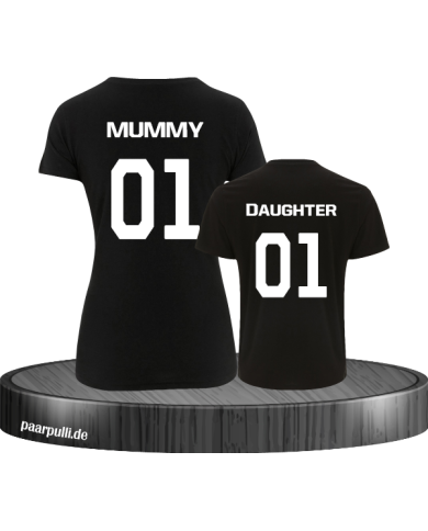 Mutter &Tochter Shirt-Set Farbe Schwarz Mutter &Tochter Shirt-Set Farbe Schwarz