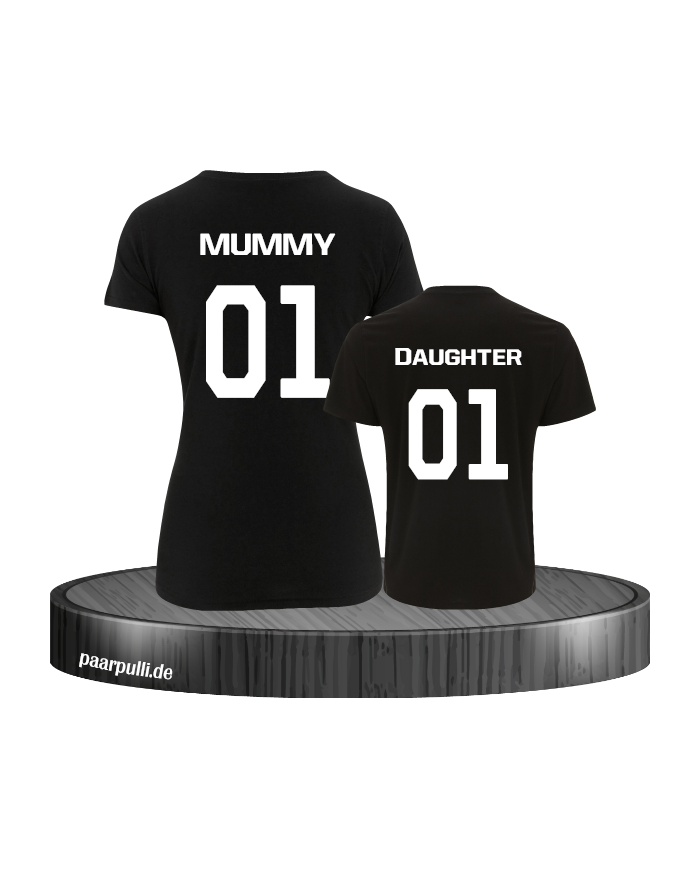 Mutter &Tochter Shirt-Set Farbe Schwarz