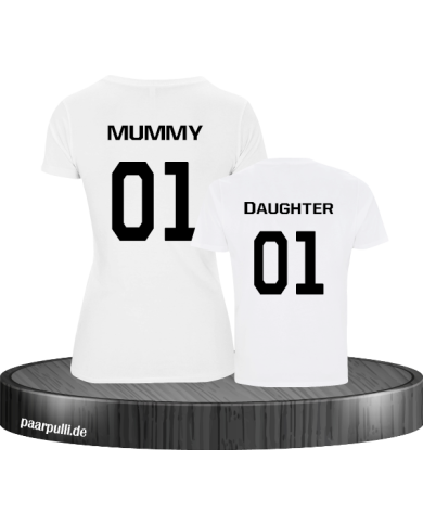Mutter &Tochter Shirt-Set Farbe Weiß Mutter &Tochter Shirt-Set Farbe Weiß