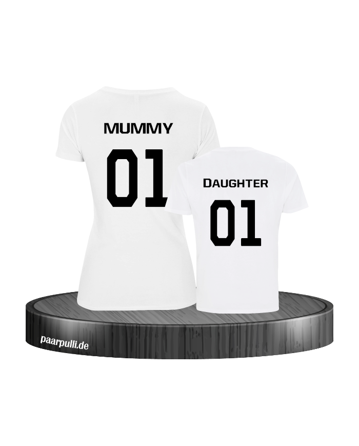 Mutter &Tochter Shirt-Set Farbe Weiß