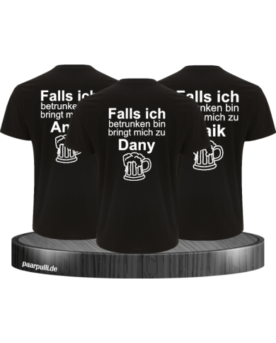 Betrunken T-Shirt Vorne Hinten 3er sed Herren Betrunken T-Shirt Vorne Hinten 3er sed Herren