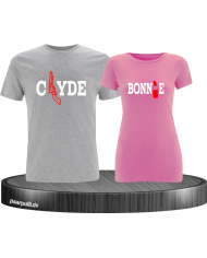 Shirts Bonnie& Clyde in Rosa und Grau