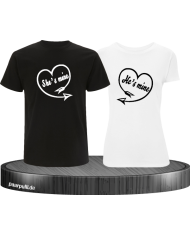Partner-Shirt He's mine & She's mine mit Herz