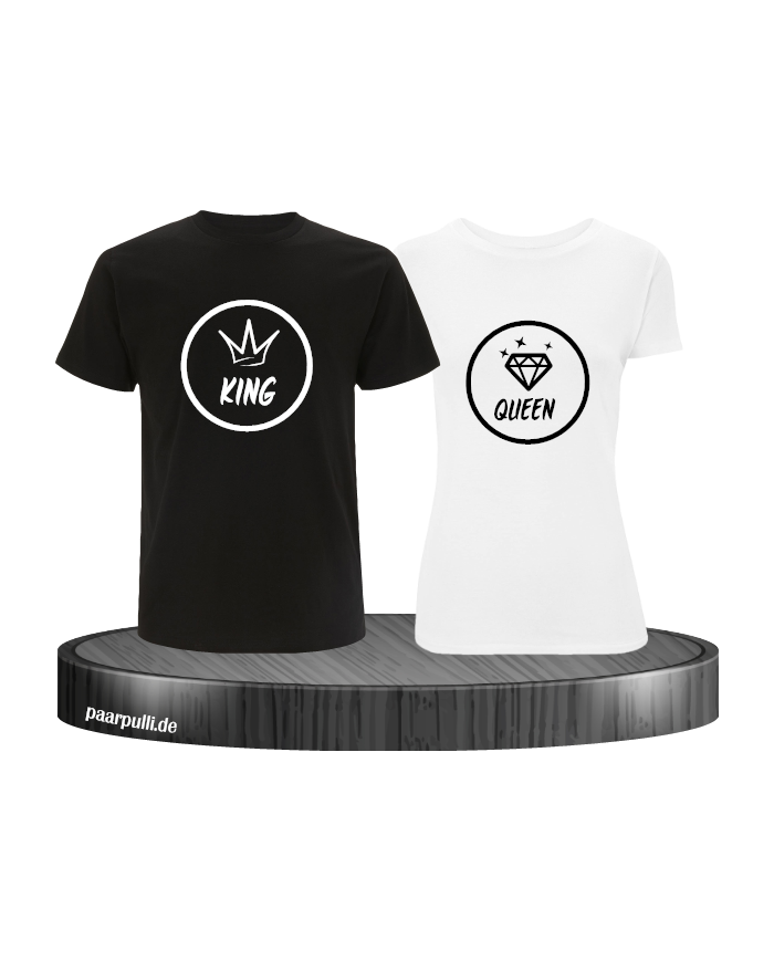 king und queen mit einem diamanten in einem kreis bedruckt auf t shirts king und queen mit einem diamanten in einem kreis bedruckt auf t shirts