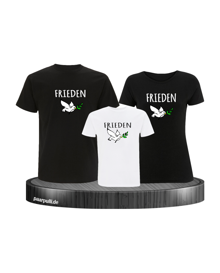 Frieden 3er Familienset T-Shirts