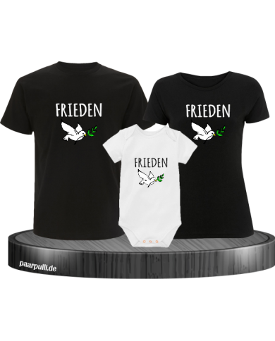 Freedom 3er Familienset T-Shirts mit  Babybody