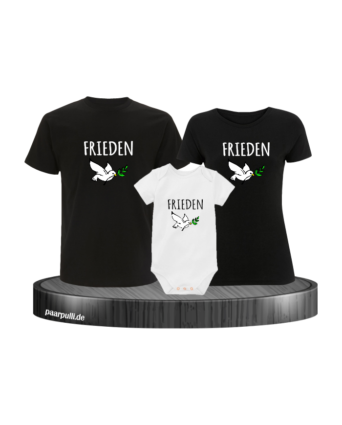 Freedom 3er Familienset T-Shirts mit  Babybody