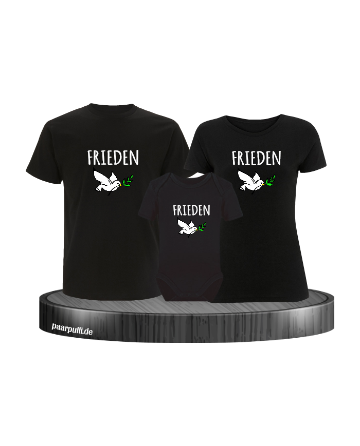 Freedom 3er Familienset T-Shirts mit  Babybody