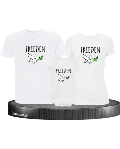 Freedom 3er Familienset T-Shirts mit  Babybody