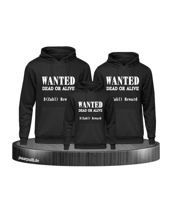Wanted Schwarz 3er Hoodies