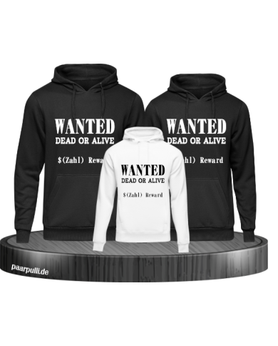 Wanted Schwarz-weis 3er Hoodies Wanted Schwarz-weis 3er Hoodies