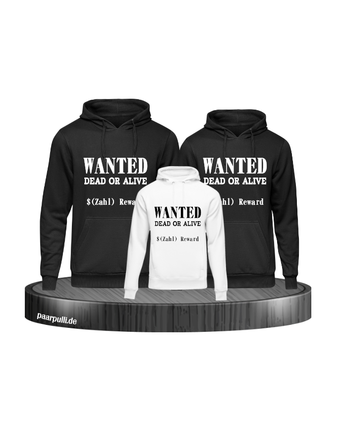 Wanted Schwarz-weis 3er Hoodies