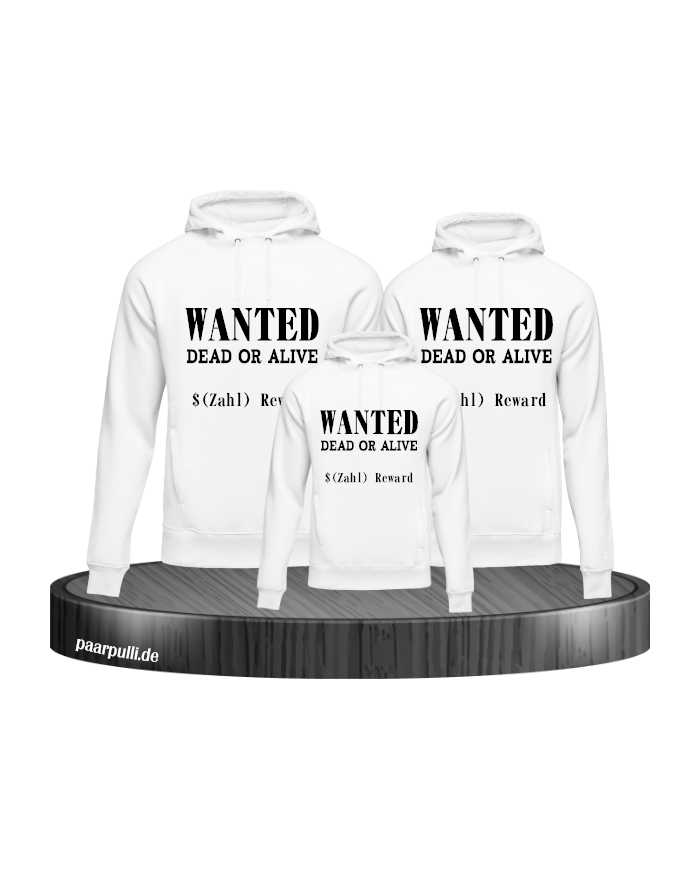 Wanted weis 3er Hoodies