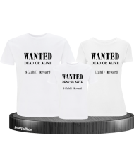 Wanted 3er Familienset T-Shirts Weis