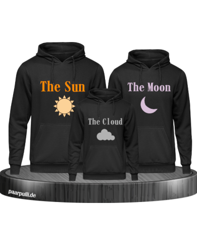 Wetter Familienlook 3er Hoodies Schwarz Wetter Familienlook 3er Hoodies Schwarz