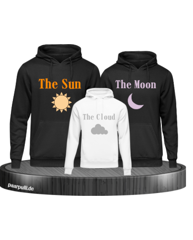 Wetter Familienlook 3er Hoodies Schwarz-Weis Wetter Familienlook 3er Hoodies Schwarz-Weis
