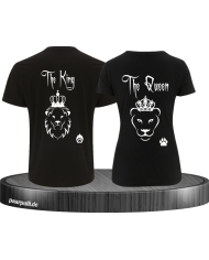 schwarz king und queen pärchen set mit löwen Design