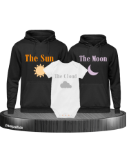 Wetter 3er Hoodie set mit Baby Body Schwarz-Weis