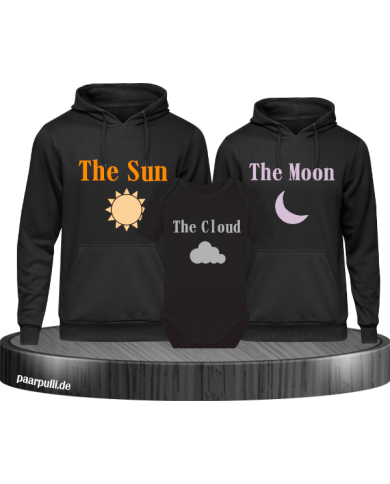 Wetter 3er Hoodie set mit Baby Body Schwarz Wetter 3er Hoodie set mit Baby Body Schwarz