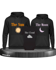 Wetter 3er Hoodie set mit Baby Body Schwarz