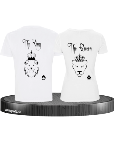 King Queen Partnerlook T-Shirt Set Löwe