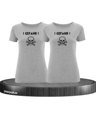 ! Gefahr ! Girlfriend T-Shirt Grau