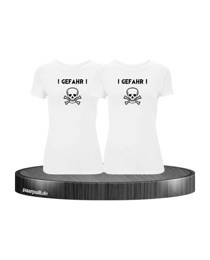 ! Gefahr ! Girlfriend T-Shirt Weis