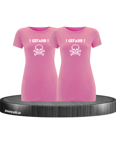! Gefahr ! Girlfriend T-Shirt Rosa ! Gefahr ! Girlfriend T-Shirt Rosa