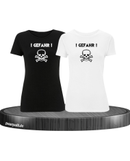 ! Gefahr ! Girlfriend T-Shirt Schwarz-Weis